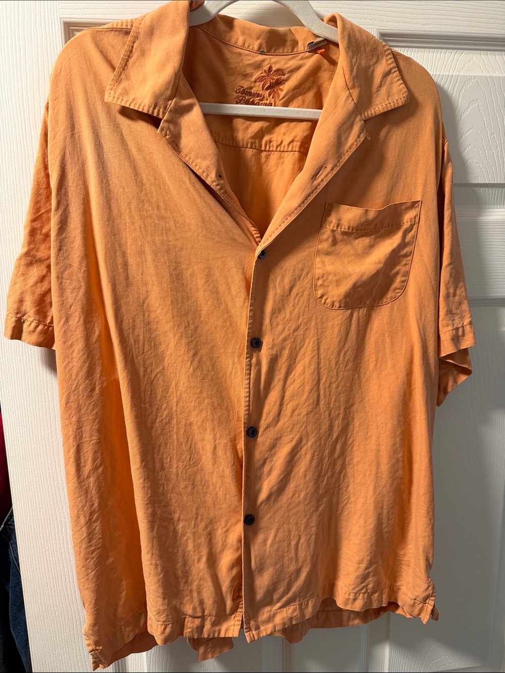 Tommy Bahama Orange Short-Sleeve Button-Down Camp Shirt
